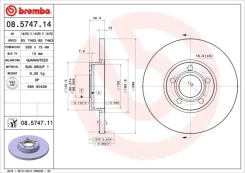 Stabdžių diskas BREMBO 08.5747.11 kaina