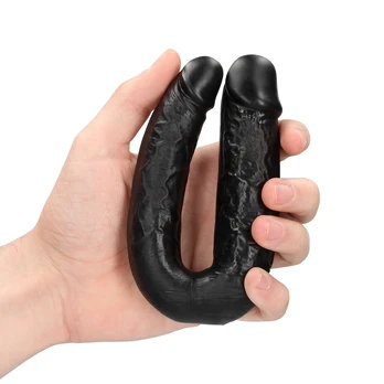 Realrock By Shots U Shaped Double Dildo 5 / 12,7 cm - Juodas