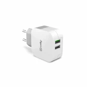 Battery charger Celly TC2USBTURBO White kaina