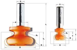 Cmt HW FINGER PULL ROUTER BIT S=8 D=38,1X20,7 R6 kaina