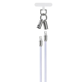 Devia cable lanyard 2in1 PD USB-C - USB-C 1,2 m 60W violetinė