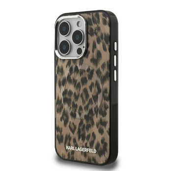 Dėklas Karl Lagerfeld IML Leopard MagSafe Case for iPhone 16 Pro Max Brown