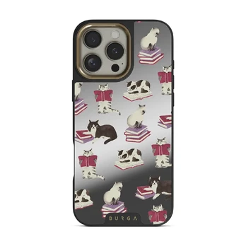 Curious Cat - iPhone 16 Pro Max Case, Elite Mirror Dark (MagSafe) / Gold