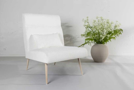 Venture Design Fotelis, Bloom viengulė sofa, 89x95x70 cm, Balta