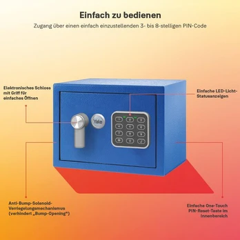 Yale Ysv/170/db2/b seifas Basic serija mėlynas 170 x 230 x 170 mm mini