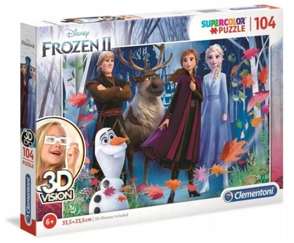 Dėlionė Clementoni Puzzle 104 elementy 3D VISION Frozen 2