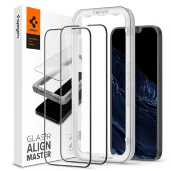 [Užsakomoji prekė] Ekrano apsauga skirta iPhone 13 Pro Max / 14 Plus (set 2) - Spigen Glass.TR Align Master - Juodas IKX765