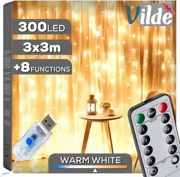Girlianda- užuolaida Vilde su 300 LED, 3 m