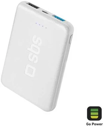 SBS 5000 mAh Pocket Power Bank, 5000 mAh, Lithium Polymer (LiPo), Baltas