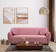 Trivietė sofa Eddy-Rose Dulkėta rožė kaina