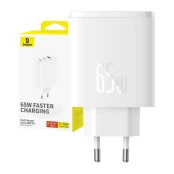 Wall charger Baseus OS-Cube Pro 2xUSB-C + USB, 65W (white) kaina