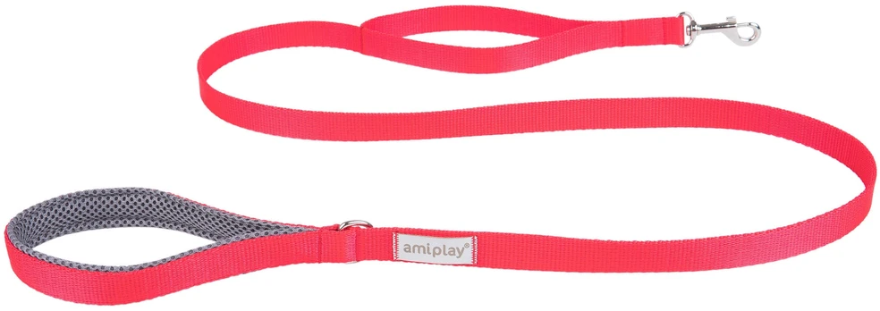 Pavadėlis Amiplay Samba, raudonas, L, 1.5m x 2.5cm