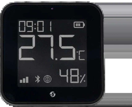 Shelly BLU H&T Ekranas ZB temperatūros, drėgmės, LUX sensorius, Bluetooth, Zigbee, Juodas