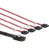 InLine® SAS jungties kabelis Mini SAS SFF8087 iki 4x SATA Crossover OCF 0,5 m
