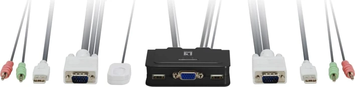 Level One LevelOne KVM jungiklis 2x USB KVM-0223 su garsu