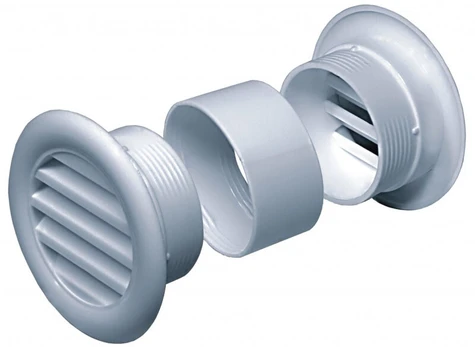 Baltos ventiliacijos grotelės 40 mm angai