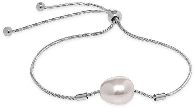 Troli Elegant plieninė apyrankė su dirbtiniu perlu VEDB0540S