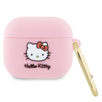 Dėklas Hello Kitty HKA33DKHSP Airpods 3 cover rožinis|pink Silicone 3D Kitty Head