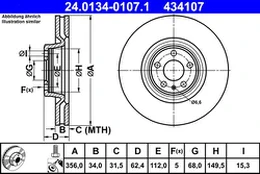 ATE 24.0134-0107.1 Brake Disc