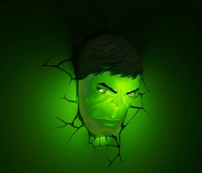 3d Light Fx Marvel Hulk 3d dekoratyvinis Led sieninis šviestuvas