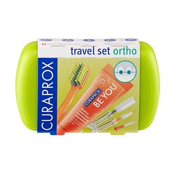 CURAPROX ortodontinis kelioninis rinkinys Travel Set ORTHO, žalias, N1