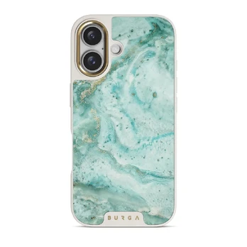 Uluwatu Waves - Teal iPhone 16 Plus Case, Elite Light (MagSafe) / Gold
