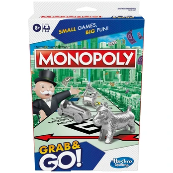 MONOPOLY „Grab&Go“ kelioninis žaidimas „Monopolis“