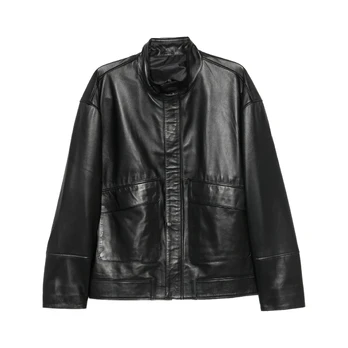 Odinė striukė vyrams, Juoda, Leather jacket