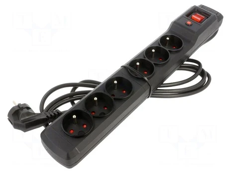 Armac ARCON M6 PROTECTING POWER STRIP 6X SOCKETS, 3M CABLE, Juodas