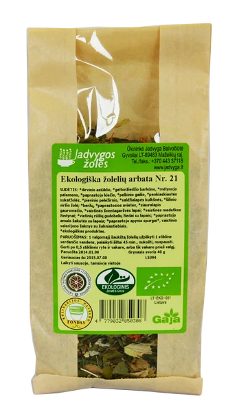 Ekologiška žolelių arbata Nr. 21, 40 g