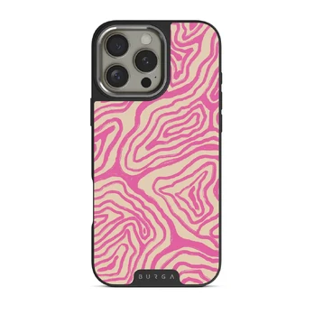 Pink Shores - iPhone 16 Pro Case, Elite Dark (MagSafe) / Silver