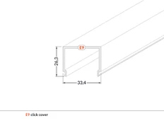 LED juostos profilio dangtelis E9 CLICK, baltas, 2m