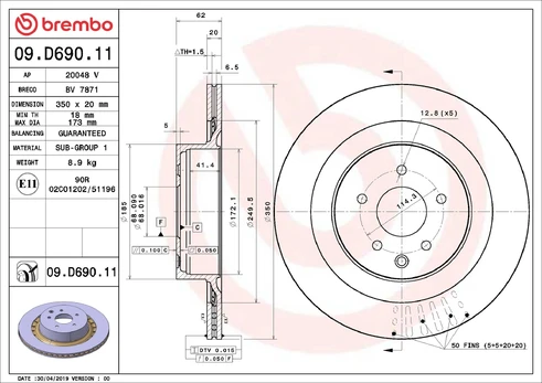 BREMBO 09.D690.11 Brake Disc