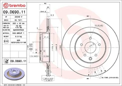 BREMBO 09.D690.11 Brake Disc kaina