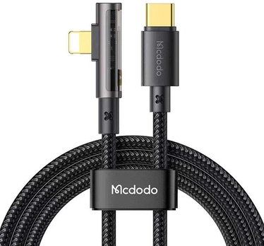 McDodo CA-3390 36W 1.2m USB-C to Lightning angle cable (juodas)