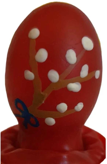 CONDOMERIE - HANDPAINTED NOVELTY CONDOMS EASTER EGG Raudonas