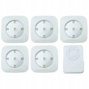 5x Belaidė Led lempa su baterijomis ir nuotoliniu valdymu
