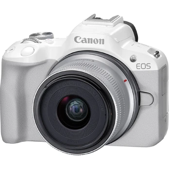 Canon EOS R50 + RF-S 18-45 IS STM (White) + Mount Adapter EF-EOS R