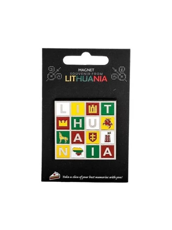 Magnetas "Lithuania" kvadratinis 52x52mm, iš metalo