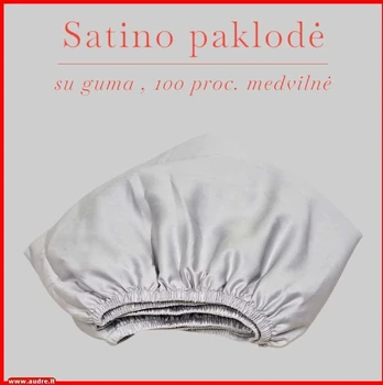 Satino paklodė su guma - 180x200+20cm.