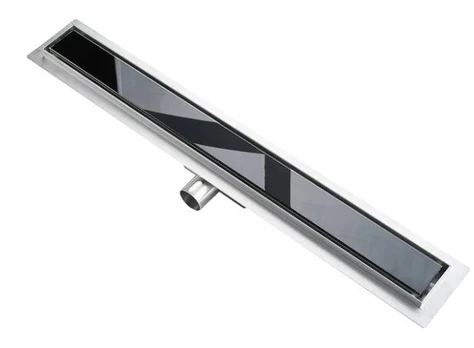 Linijinis nutekėjimas juodas stiklas Sleek 100