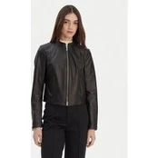 HUGO Odinė striukė Lasari 50555743 Juoda Regular Fit