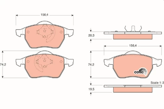 TRW GDB1376 Brake pad set
