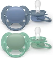 Philips Avent Ultra soft soother, 6-18m, Grey/Green kaina