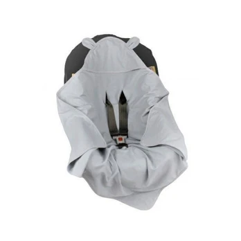 Blanket with hood - 899 - SWADDING TO CAR SEAT - COTTON - size 80x80 - GREY