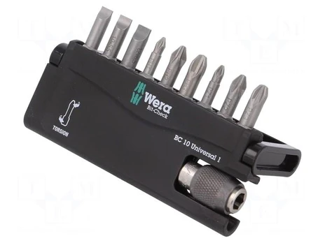 Kit: screwdriver bits | Pcs: 10 | Phillips,Pozidriv®,slot | 25mm