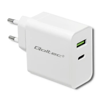Įkroviklis Qoltec, USB/USB Type-C, balta, 42 W