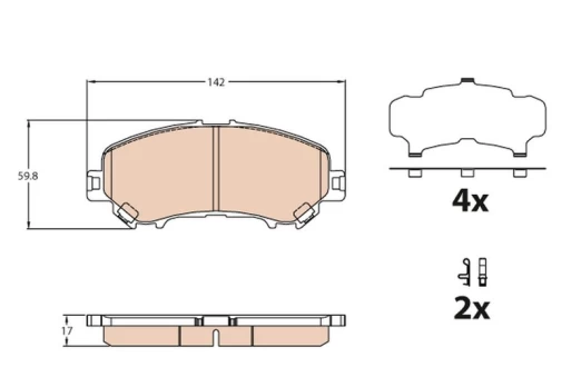 TRW GDB3631 Brake pad set