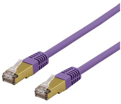 DELTACO S/FTP Cat6a patch cable, delta cert, LSZH, 3m, violetinė