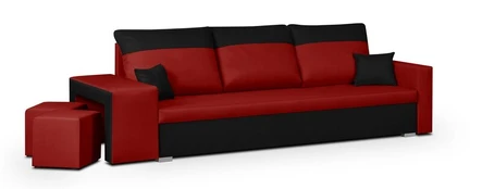 Sofa Bellezza Dakota, juoda/raudona
